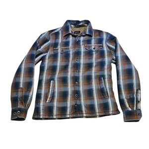 Marmot Ridgefield Shirt Jacket Men Small Brown Heavyweight Flannel Sherpa Lined